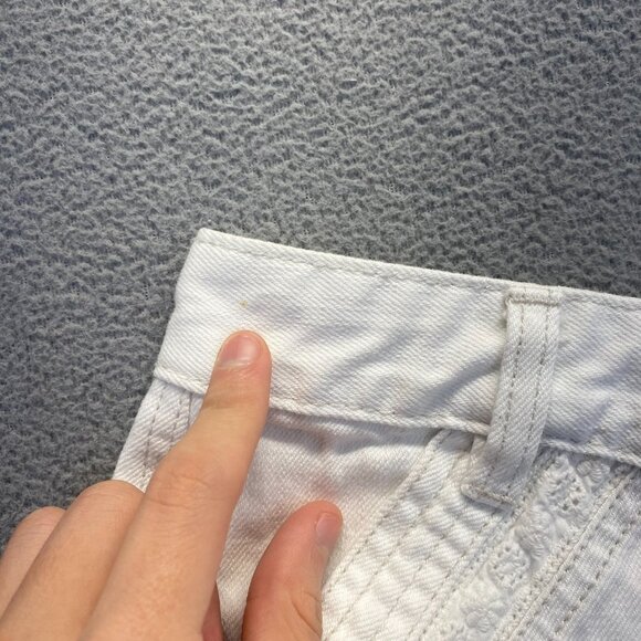 Free People Sweet Surrender High Rise Optic White Denim Mini Shorts 28 - Picture 8 of 12
